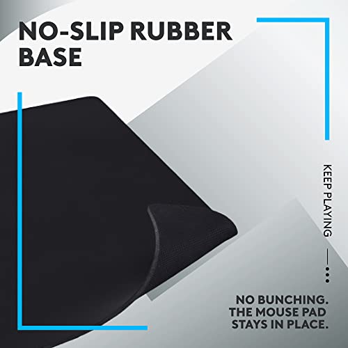 Logitech G840 XL Cloth Gaming Mouse Pad - 0.12 in Thin,Stable Rubber Base,Performance-Tuned Surface - Black,(Pack of 4) - size: XL (Pack of 4), style: Cloth