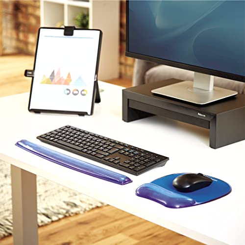 Fellowes Crystals Gel Mouse Pad Wrist Rest - Blue (91141) (Pack of 4) - color: Blue, size: 9.1L x 7.9W inches (Pack of 4)