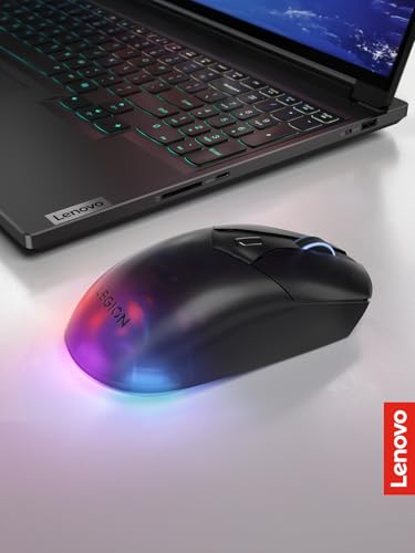 Lenovo Legion M410 Wireless RGB Gaming Mouse – 6 Button Palm Grip Mouse with 16,000 DPI, 53 Hour Rechargeable Battery, 2-Zone RGB Lighting, NVIDIA Reflex Compatible - color: Translucent, size: Medium | Right Handed, style: M410