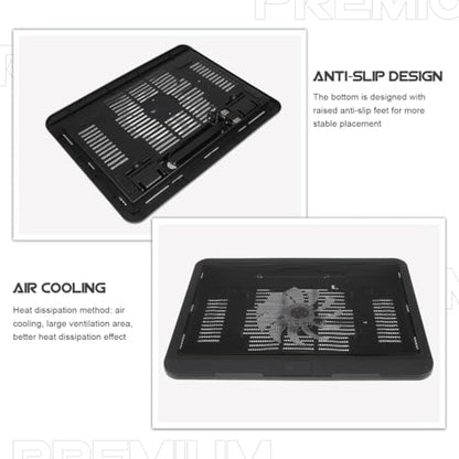 SHERCHPRY Laptop Cooling Pad USB Powered Laptop Cooler Stand with Anti-Slip Feet Air Cooling Ventilation Silent Cooler for and Gaming 12.99 X 9.84 X 0.94 in