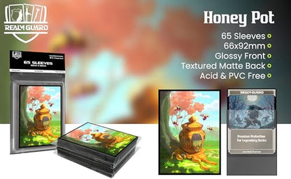 100% Hand-Drawn (Honey Pot) 65 ct Textured Matte TCG/MTG Art Card Sleeves by Realm Guard - style: Honey Pot