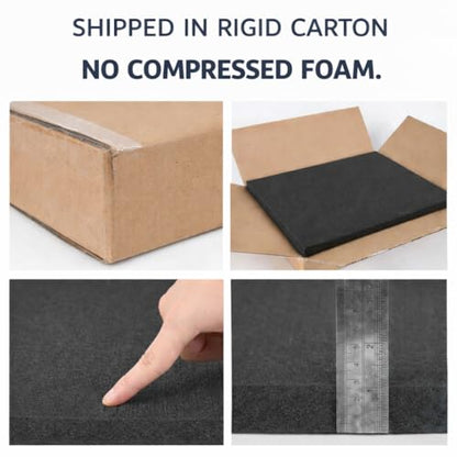 Pick and Pluck Polyurethane Foam Insert 16 × 12 × 1 Inch Thick, 2 Pack | Pre-Cut Grid Foam Sheets, 25–30 Density, Shipped Flat in Rigid Carton for Case Inserts, Toolbox & Jewelry Cases - size: 12x16"