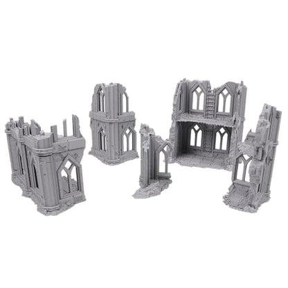 Tabletop Terrain Hab Unit Ruins - Modular Sci-Fi Terrain for Tabletop Wargaming Competitive Ruins 28mm 32mm