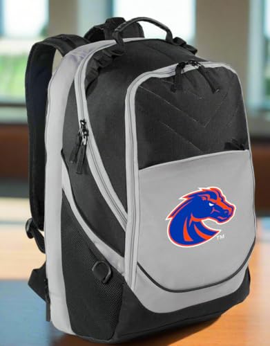 Broad Bay Boise State Backpack | Official BSU Broncos Logo, Padded Laptop Computer Section, Premium 600 Denier Nylon Fabric, - color: Black & Gray