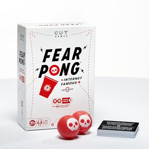 Cut Fear Pong 성인용 파티 게임 | 와일드 데어가 있는 인터넷 유명한 익스트림 퐁 게임 | 만 21세 이상 | 2-8명의 플레이어 | 30분