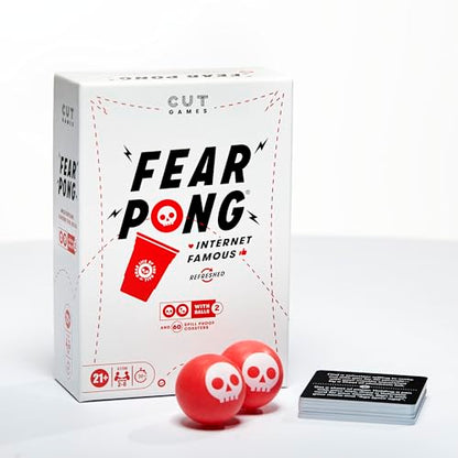 Cut Fear Pong 성인용 파티 게임 | 와일드 데어가 있는 인터넷 유명한 익스트림 퐁 게임 | 만 21세 이상 | 2-8명의 플레이어 | 30분