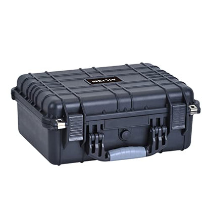 MEIJIA All Weather IP67 Waterproof Hard Camera Case,Hard Protective Case,Hard Case with Customizable Foam,Fit Use of Drones,Camera,Equipments,Pistols(Black,15.98x12.99x6.85inches) - color: Black, size: 15.98x12.99x6.85inches