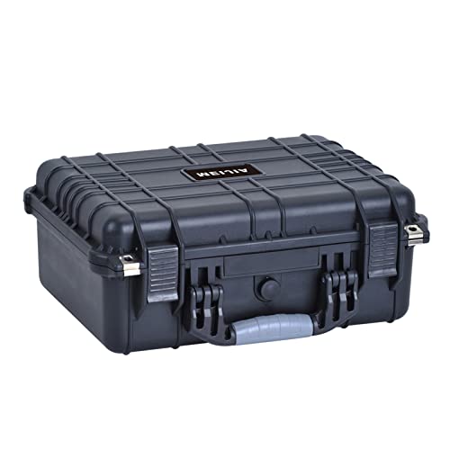 MEIJIA All Weather IP67 Waterproof Hard Camera Case,Hard Protective Case,Hard Case with Customizable Foam,Fit Use of Drones,Camera,Equipments,Pistols(Black,15.98x12.99x6.85inches) - color: Black, size: 15.98x12.99x6.85inches