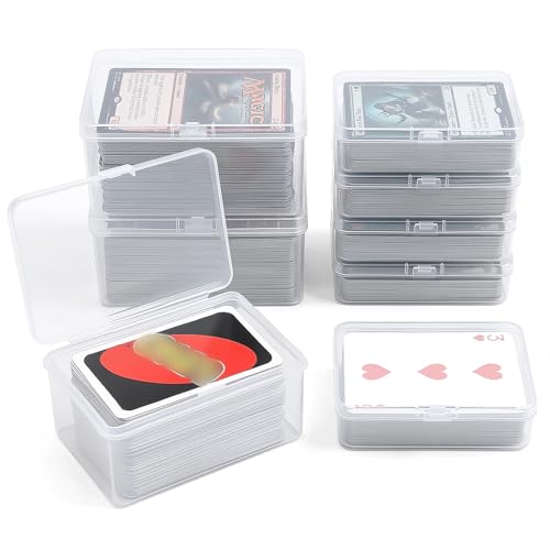 neotidy Playing Card Storage Box Set of 6, Clear Plastic Playing Card Cases Organizer with Snap Lid, Mixed Sizes Card Game Storage for UN* Cards, Standard Decks, Trading Cards, Card Game Holder Case