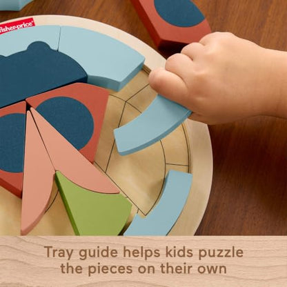 Fisher-Price Wood Preschool Toy Jigsaw Puzzle, Tiny Garden Lady Bug 18-Piece Wooden Activity for Fine Motor Play Kids Ages 3+ Years - style: Lady Bug