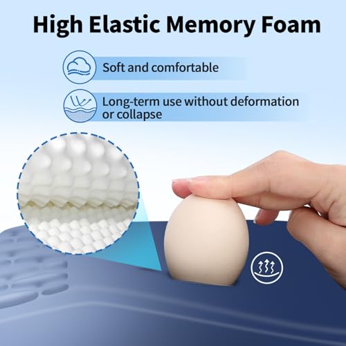 YIWEI Ergonomic Mouse Pad with Wrist Rest for Carpal Tunnel Pain Relief | Memory Foam Wrist Support,Non-Slip Rubber Base, Keyboard Computer Mousepad,Lycra Cloth Surface,Gaming Home Office - color: Gradient Blue