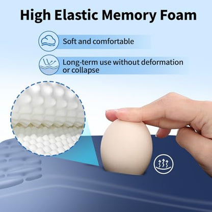 YIWEI Ergonomic Mouse Pad with Wrist Rest for Carpal Tunnel Pain Relief | Memory Foam Wrist Support,Non-Slip Rubber Base, Keyboard Computer Mousepad,Lycra Cloth Surface,Gaming Home Office - color: Gradient Blue
