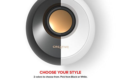 Creative Pebble, 2.0 USB Desktop Stereo Speakers for PC/Laptop, White | USB-Powered, 2.0 Speaker, Compact, Stereo, PC Speakers, Laptop Speakers, Minimal Design, Desktop Audio, White - color: White