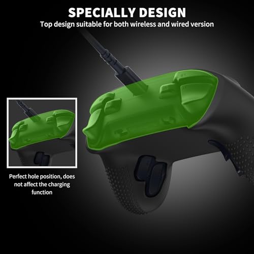 Silicone Grip Skin for Razer Wolverine V3 Gaming Controller, Protective Cover Compatible with Razer Wolverine V3 Pro Wireless, Gaming Controller Skin with Lanyard (BLACK) - color: BLACK