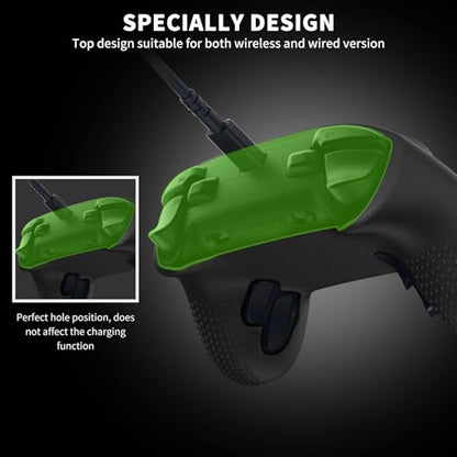 Silicone Grip Skin for Razer Wolverine V3 Gaming Controller, Protective Cover Compatible with Razer Wolverine V3 Pro Wireless, Gaming Controller Skin with Lanyard (BLACK) - color: BLACK