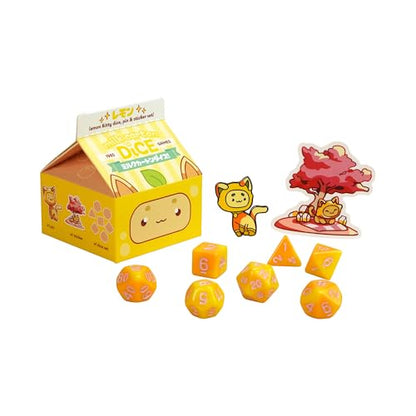 1985 Games Lemon Cat Milk Carton Dice – Meet The Adorable Residents of Fruit Meadows with This Charming Collectible Set - color: Lemon