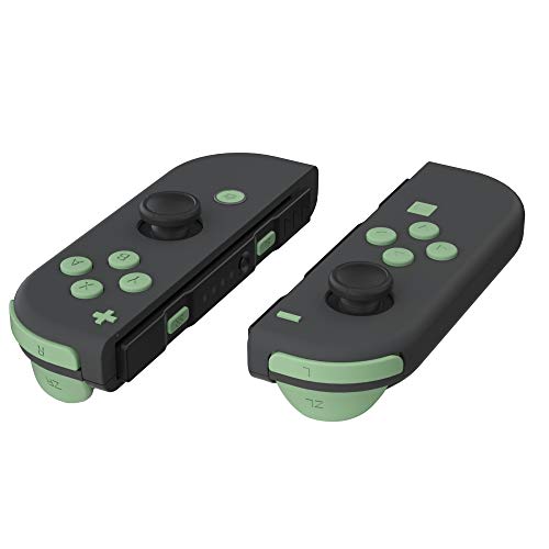 eXtremeRate DIY Full Set Buttons for Nintendo Switch & Switch OLED, Custom Replacement Buttons for JoyCon, ABXY Direction Keys SR SL L R ZR ZL + - Home Capture Trigger Buttons Springs - Matcha Green - color: Matcha Green