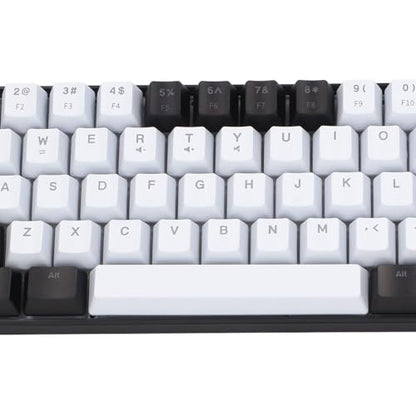 XUMIUZIY Membrane Wired Gaming Keyboard, RGB Backlit Membrane Gaming Keyboard, 68 Keys Linear Mechanical Feel Keyboard Ergonomic, USB Computer Keyboard for Office Home Game (Black and - color: Black and White