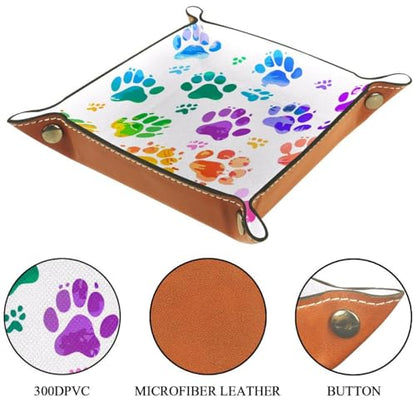 Colorful Dog Paws Dice Tray Dice Rolling Tray Folding Dice Holder for Dice Games, Like RPG, DND and Other Table Games - color: Multi 20