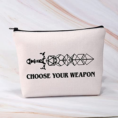 BDPWSS Choose Your Weapon Gamer Makeup Bag Dragons D20 RPG Gaming Gift Dragons Tabletop Role Playing Gamer Gift (Choose your dice)