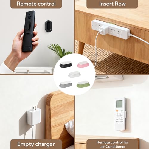 VZZNN 20 Pack Magnetic Remote Control Holder Wall Mount (5 Colors), Self Adhesive TV Remote Holder No Drill for Home Office TV, Fan and Air Conditioner Remote Control - color: 5 Colors