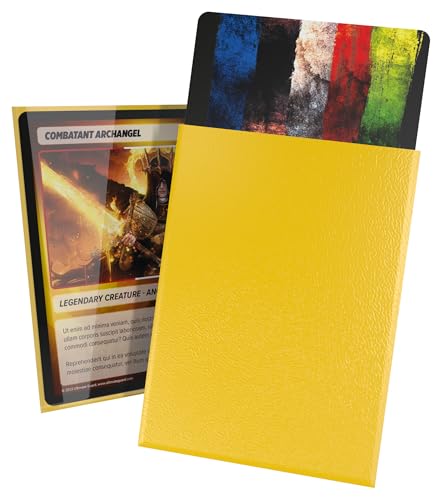 Ultimate Guard Cortex Outer Card Sleeves, 100 Standard Size TCG Sleeves, 66 x 91mm, Yellow Back, Glossy Finish, No PVC & Acid-Free, High Clarity - color: Yellow, size: Standard Glossy