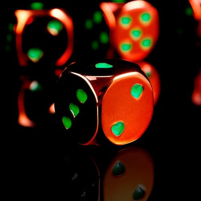 16mm Red Metal Dice Set - 5-Piece Solid Iron Dice with Case, 6-Sided Metal Dice for Board Games, Poker Parties & Tabletop RPG - color: Red