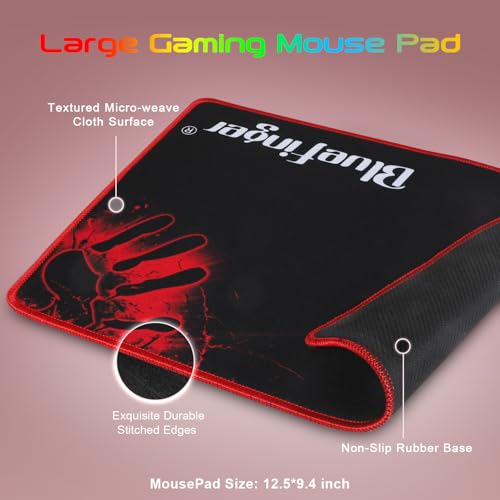 BlueFinger RGB Gaming Keyboard and Backlit Mouse and Headset Combo, USB Wired Backlit Keyboard, LED Gaming Mouse Set, Headset with Microphone for Laptop PC Computer Game and Work (Pink & White) - color: Pink & White