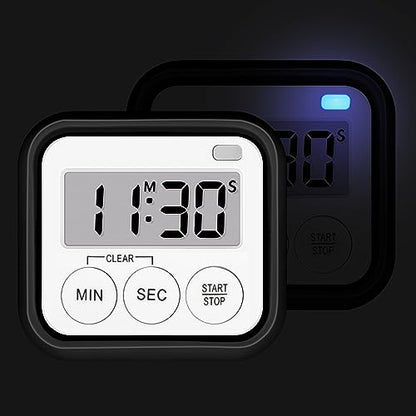 Timer, Kitchen Timers for Cooking Classroom Timer for Kids Teachers Magnetic Digital Timers 2 Pack, Black - color: Black