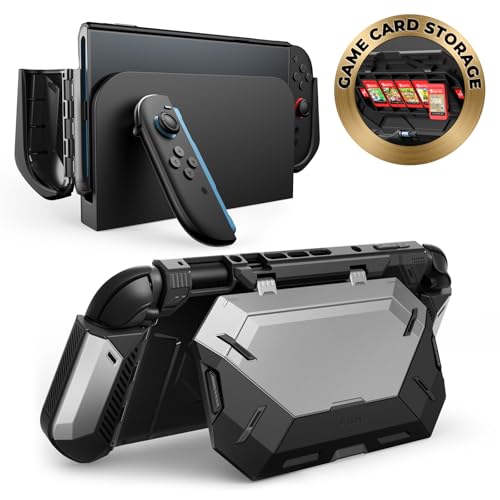 i-Blason Dockable Case for Nintendo Switch 2 with Stand, Silver | All-in-One Protection, Dock-Friendly with Easy Joy-Con, Kickstand Access and 7 Card Slots, Comfortable Ergonomic Design - color: Silver, size: All-in-One Version