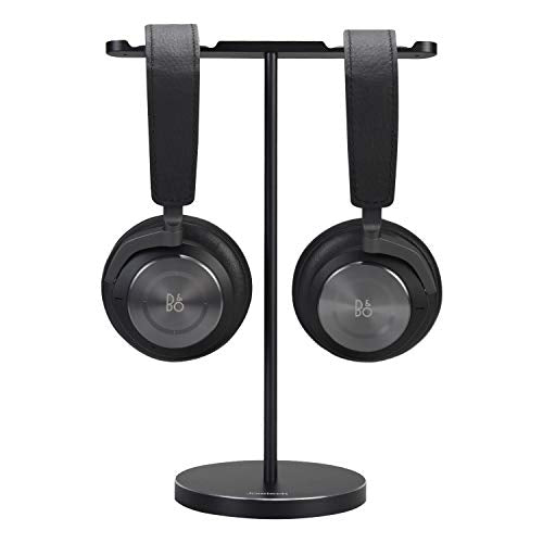 JOKItech Dual Aluminum Headphones Stand Holder, Showcase Multi Headphones with Solid Heavy Base, Compatible With Gaming Headsets and Wireless Headphone Black - color: Black