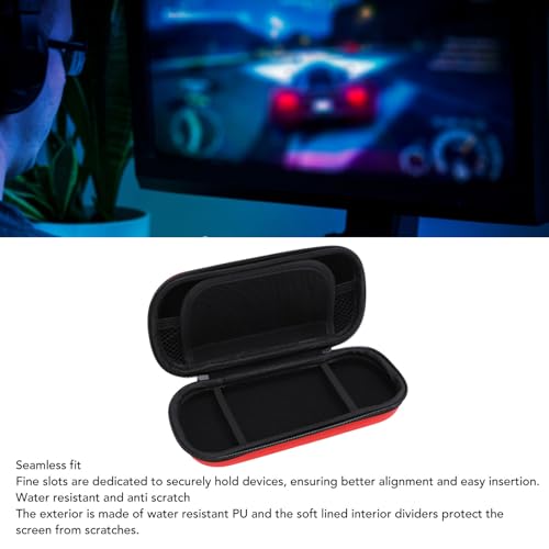 Eminchu 3000 Case, Water PU Hard EVA Carrying Case, Zippered Mesh Pocket with Durable Construction, Ideal for Game Cartridges & Accessories (Red) - color: Red