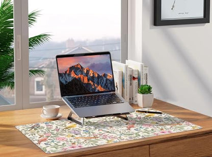 Baziabbo Cute Desk Mat,XXL Extended Big Mouse Pad,Gaming Mousepad with Stitched Edge,Non-Slip Rubber Base Keyboard Desk Pad for Home Office Study Game - color: Bird and Flower
