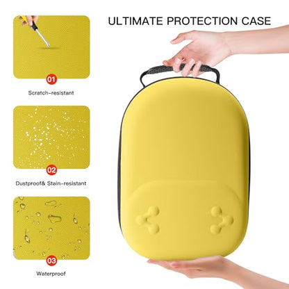 bibuks Hard Carrying Case Compatible with Oculus 3/3S,VR Headset Elite Strap and Touch Controller Accessories Carry Case,Hard Shell Travel Storage Bag (Yellow) - color: Yellow