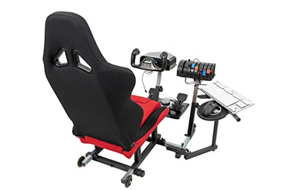 SimFab Modular Flight Simulator Pit For General, Civil and Commercial Aviation, MSFS Edition, Compatible With Logitech, Honeycomb, Turtle Beach, CH Products (Red) - color: red