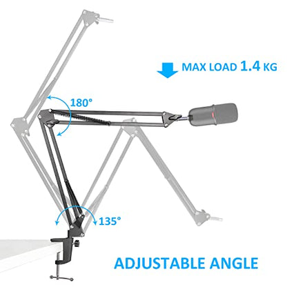 SoloCast Boom Arm Mic Stand, Adjustable Suspension Boom Scissor Arm Stand Compatible with HyperX SoloCast 2 & 1 Gaming Microphone by SUNMON - color: HyperX SoloCast Boom Arm