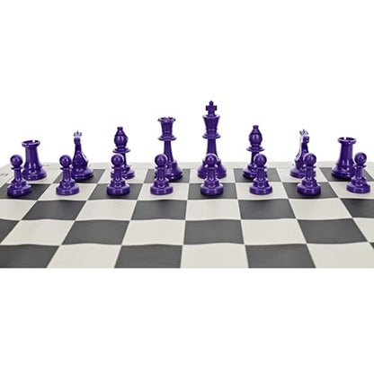 WE Games Color Bright Plastic Staunton Tournament Chess Pieces with 3.75 in. King - Half Chess Set of Chess Pieces Only, Purple - color: Purple