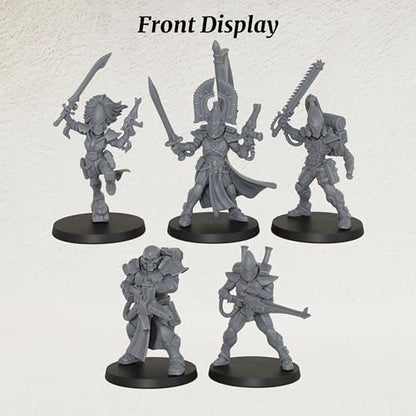 28mm Tabletop Unpainted Miniatures and Sci-Fi Minis Figure Set AS1009 | 1:56 Miniature Game Role Playing RPG Accessory Pack - Space Assault Squad