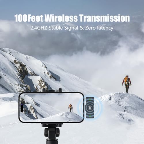 Wireless Lavalier Microphone for iPhone/Android, Mini Microphone with Charging Case Noise Canceling, 40H Battery Life, Lapel Mic with Mute Button for Video Recording, Interview, Vlog, TikTok