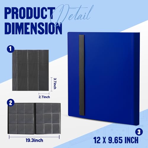 Card Binder 9-Pockets,Trading Card Binder,20 Pages, 360 Card Capacity Collection Binder, Card Folder for MTG, TCG, Game Cards & Sports Cards(Dark Blue) - color: Dark blue