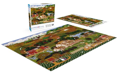 Buffalo Games - Charles Wysocki Old Homestead - 1000 Piece Jigsaw Puzzle | Art by Charles Wysocki, Frameable Art, Made in USA, Recycled Board, Includes Poster, Challenging, intermediate to expert - color: Old Homestead
