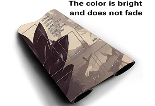 MTG Playmat, Game Play Mat for MTG TCG 24 x 14 inches Trading Card Inked Game Playmats with Storage Bag Smooth Rubber Surface Battle - color: Black Lotus With Zones2