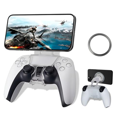 NBCP PS5 Controller Phone Mount – Adjustable Mobile Phone Holder Clip for PlayStation 5 Dualsense, Magnetic Gaming Clip for iPhone & Android – Ergonomic Design, Ultra-Strong Magnets, 360° Rotation - color: For PS5 Controller