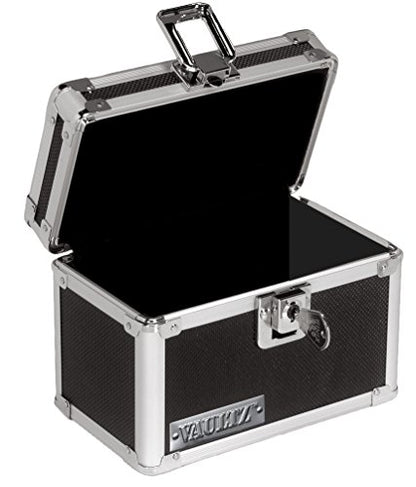 Vaultz VZ01169 Locking Index Card File with Flip Top Holds 350 3 x 5 Cards, Black - color: Black, size: 3 X 5 Inch