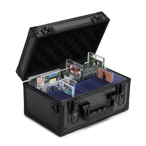 Collectable Trading Card Cases, Toploaders Storage Box, Magnetic Card Storage Hard Cabinet, Graded Card Storage Case, Sports & Trading Collector Storage Box (black) - color: Black, size: Small
