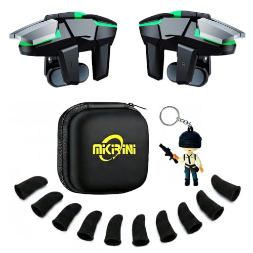 Mikirini 13 in 1 PUBG Mobile Phone Controller Combo, L2R2 4 Gaming Triggers | For Call of Duty/Free Fire/Fortnitee, compatible with iPhones & Android Cell Phones, 6 fingers operation, max thickness 13mm - color: Boy