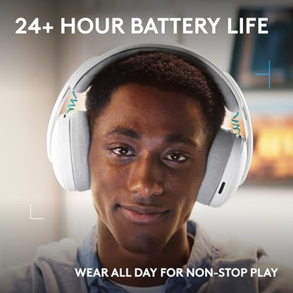 Logitech G325 Lightspeed Wireless Gaming Headset - White | All-Day Comfort, Built-in Mic with Noise Reduction, 24-Bit Audio, 24+ Hr Battery Life, for PC, PlayStation, Switch, Mobile - color: White