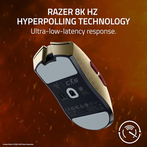 Razer Viper V3 Pro Wireless Esports Gaming Mouse: Symmetrical - 54g - 8K Polling - 35K DPI Optical Sensor - Gen3 Optical Switches - 8 Programmable Controls - 95 Hr Battery - Counter-Strike 2 Edition - color: Counter-Strike 2 Edition, style: 8000 Hz Pollin