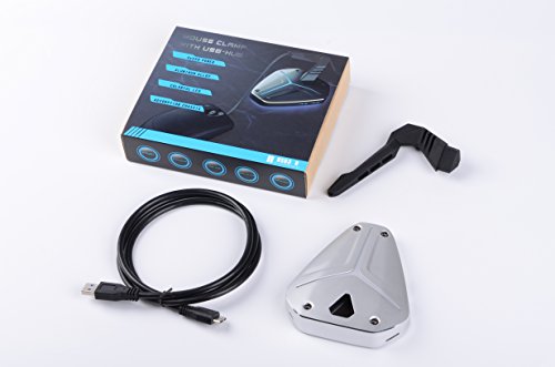 Gaming Mouse Bungee, 4-Port USB 3.0 HUB with Cord Holder, 7 LED RGB Backlit, Metal Material, Fast Charging High Speed, Multifunctional Cable Management for Pro Esports Competitive Games