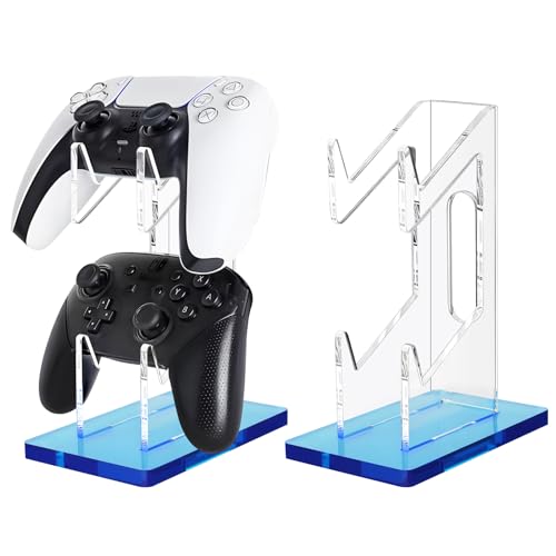 FYY 2-Tier Game Controller Stand - Universal Dual Controller Holder, Blue Display Stand - Compatible with Nintendo Switch, Xbox, PS5, PS4 - Desk Mounts - color: 2-Tier-Blue